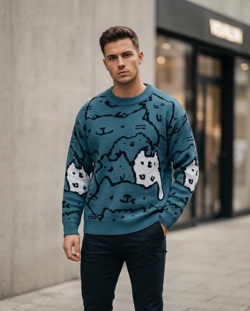 Buckle District - Cotod | Knitted Patterned Sweater Men