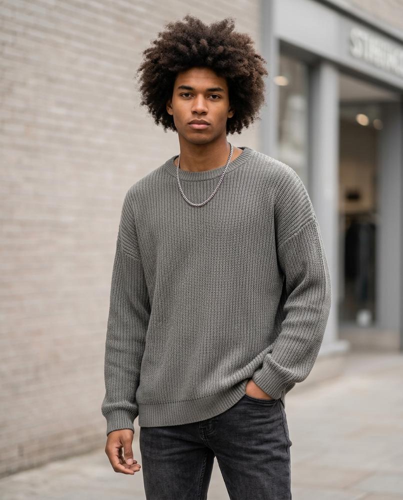 Buckle District - Dimer | Rib-Knit Loose-Fit Sweater Unisex