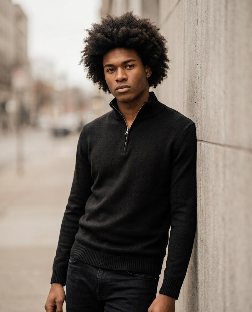 Buckle District - Tivas | Zip-Neck Fine-Knit Sweater Men