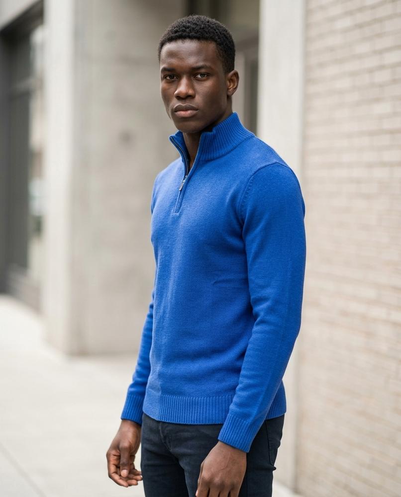 Buckle District - Tivas | Zip-Neck Fine-Knit Sweater Men