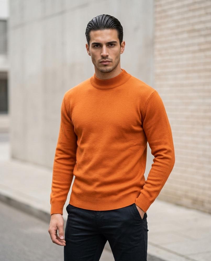 Buckle District - Yibod | Mock-Neck Fleece-Lined Sweatshirt Men