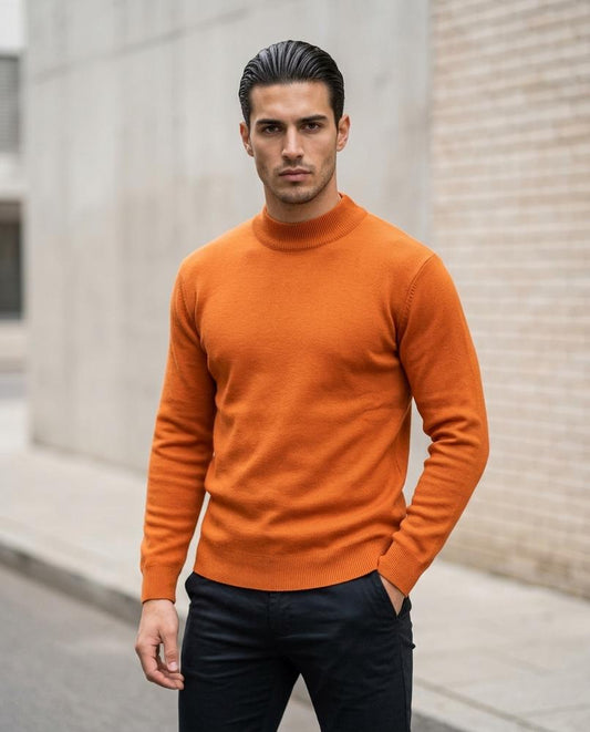 Buckle District - Yibod | Mock-Neck Fleece-Lined Sweatshirt Men