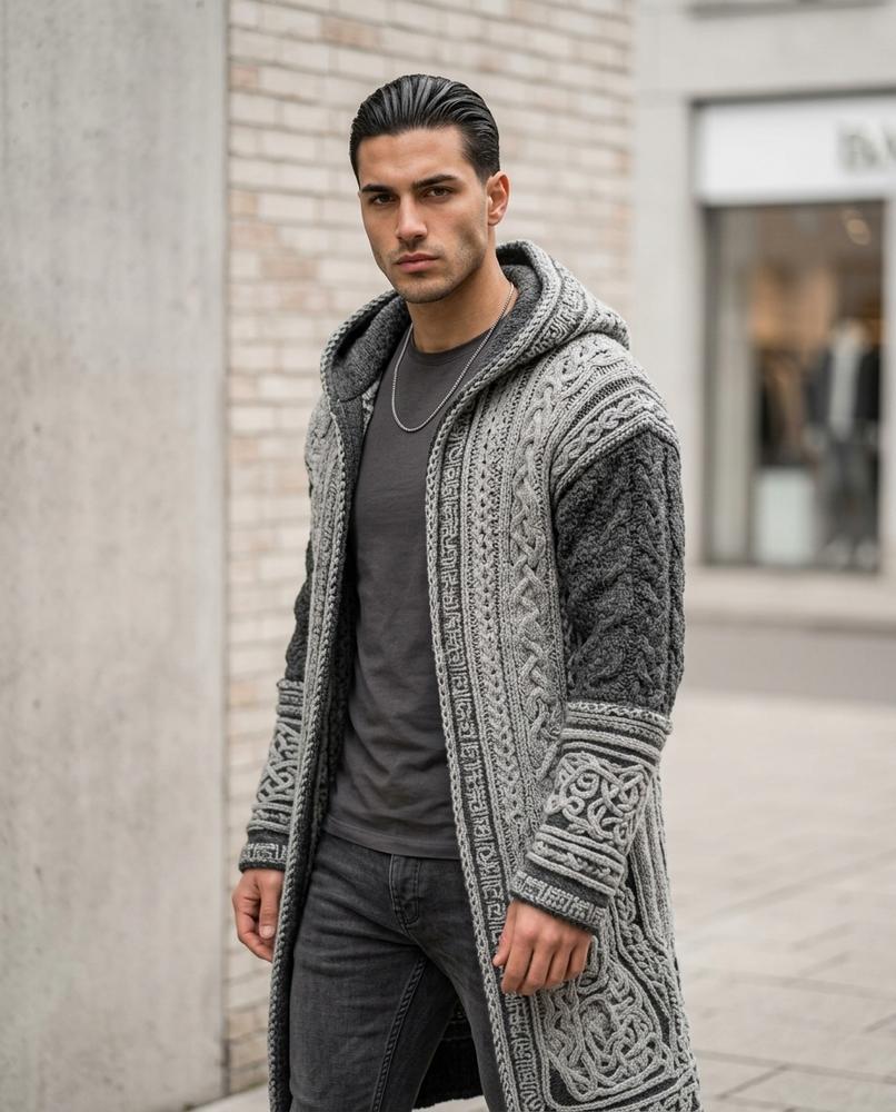 Buckle District - Cikot | Longline Hooded Knit Cardigan Men