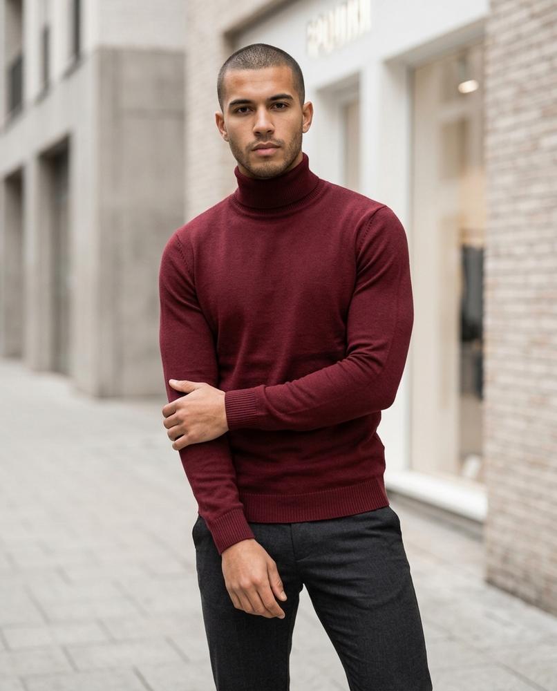 Buckle District - Teruv | Slim-Fit Fine-Knit Turtleneck Sweater Men