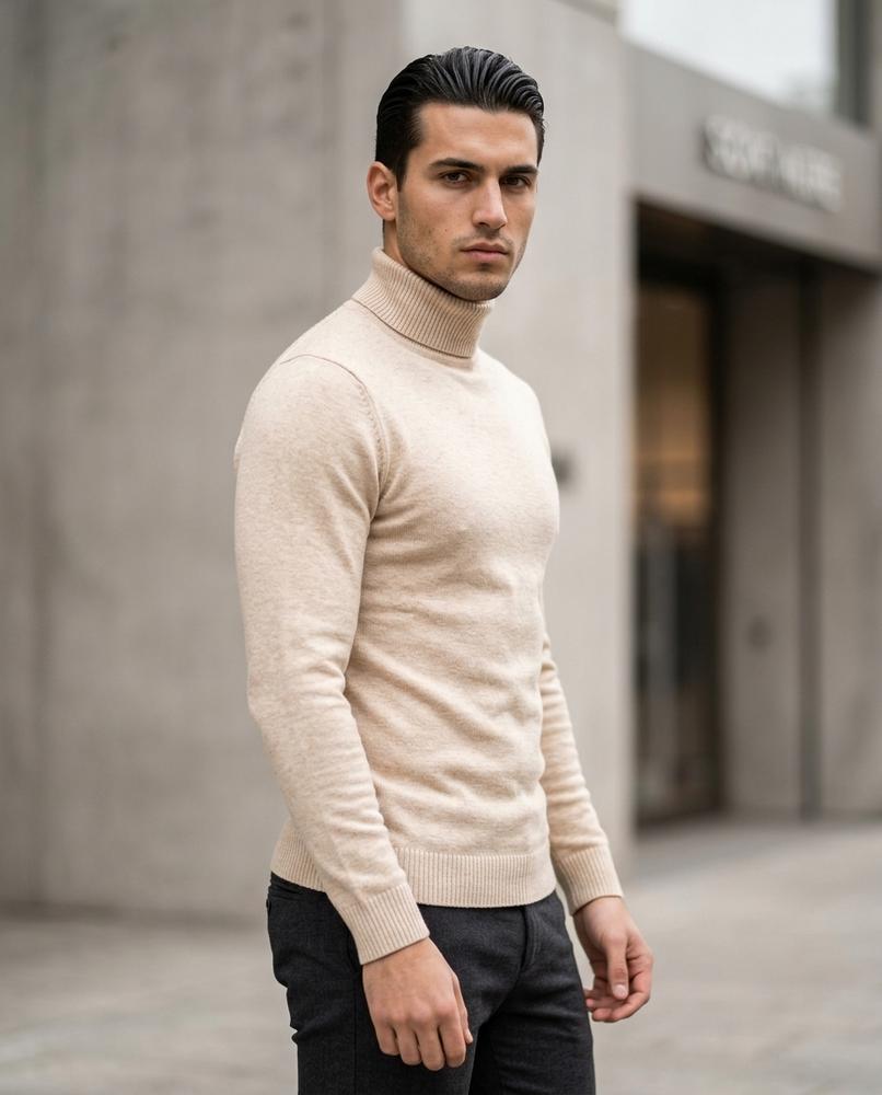 Buckle District - Teruv | Slim-Fit Fine-Knit Turtleneck Sweater Men