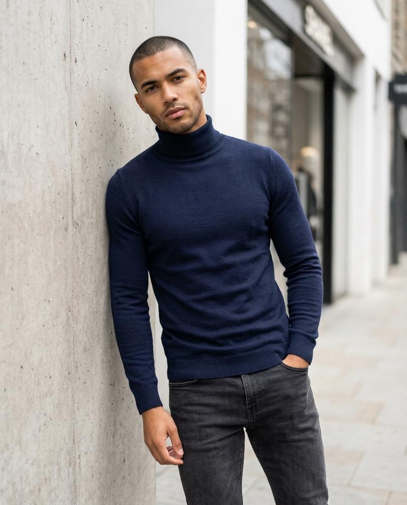 Buckle District - Teruv | Slim-Fit Fine-Knit Turtleneck Sweater Men