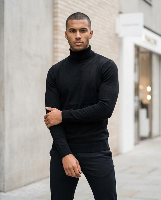 Buckle District - Teruv | Slim-Fit Fine-Knit Turtleneck Sweater Men