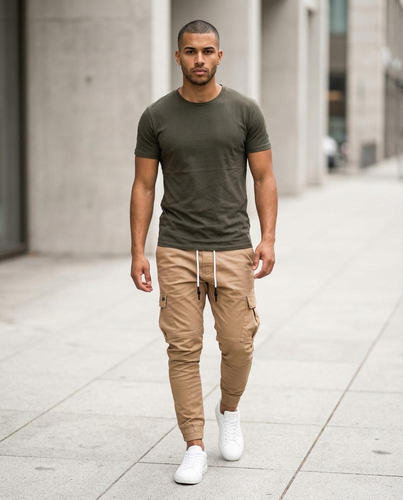 Buckle District - Lafed | Tapered Cargo Trousers Men