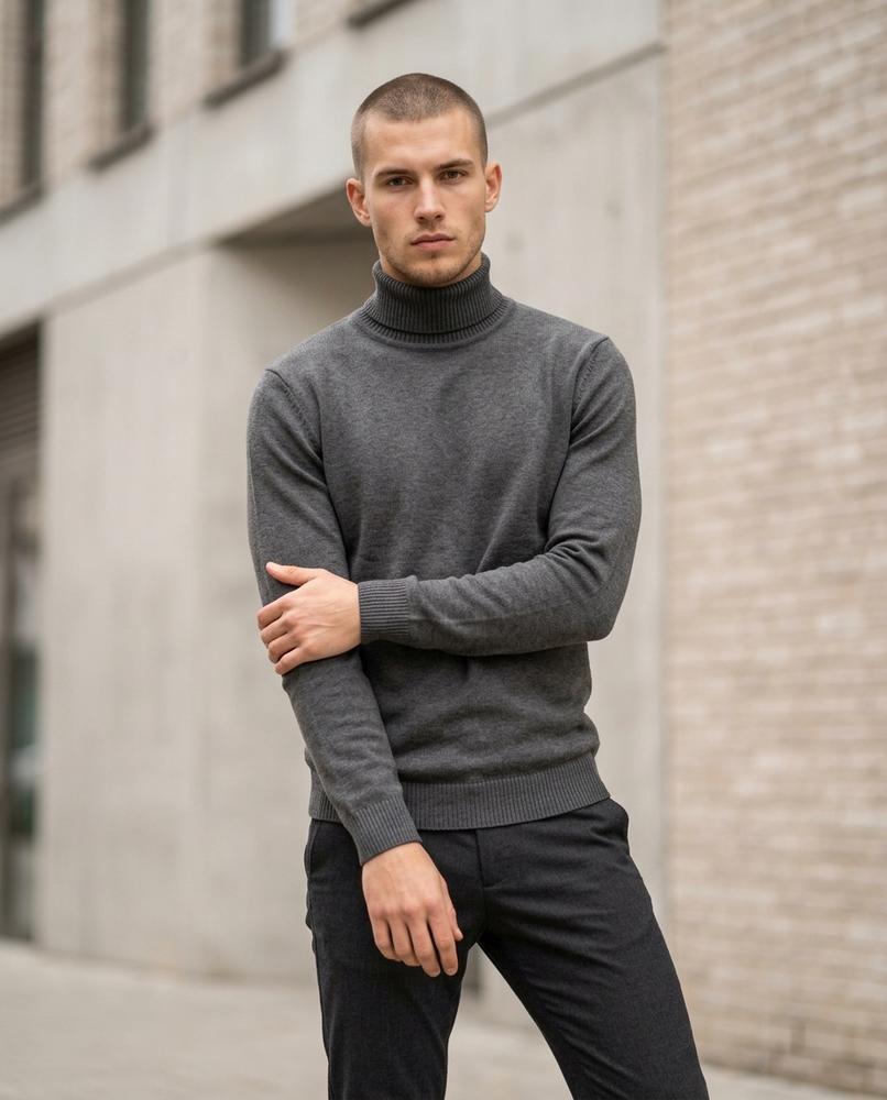 Buckle District - Yuzel | Knitted Long-Sleeved Turtleneck Sweater Men