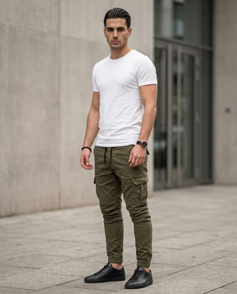 Buckle District - Lafed | Tapered Cargo Trousers Men