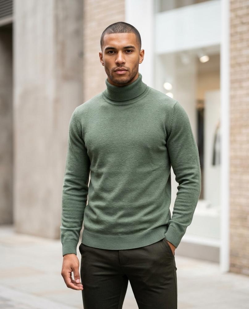 Buckle District - Yuzel | Knitted Long-Sleeved Turtleneck Sweater Men